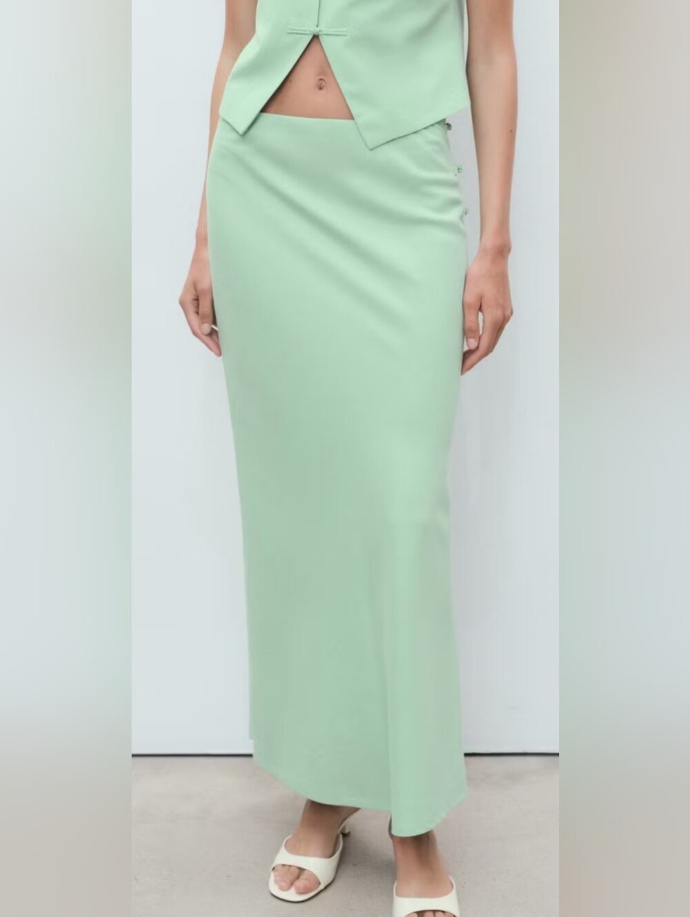 Mint Green Maxi Pencil Skirt - Women